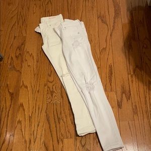 White Jeans, Sz 8-designer and distressed!!
